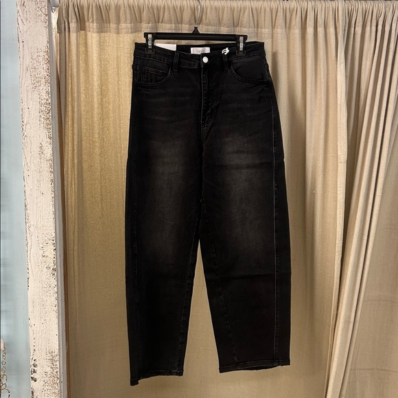 Classic Black Barrel Leg Jeans - Vervet - Picture 1 of 6